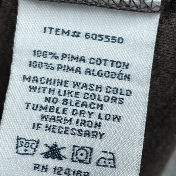 Kirkland Signature Womens Brown Pima Cotton T-Shirt Size L d0746 - Picture 5 of 8